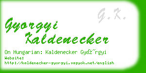 gyorgyi kaldenecker business card